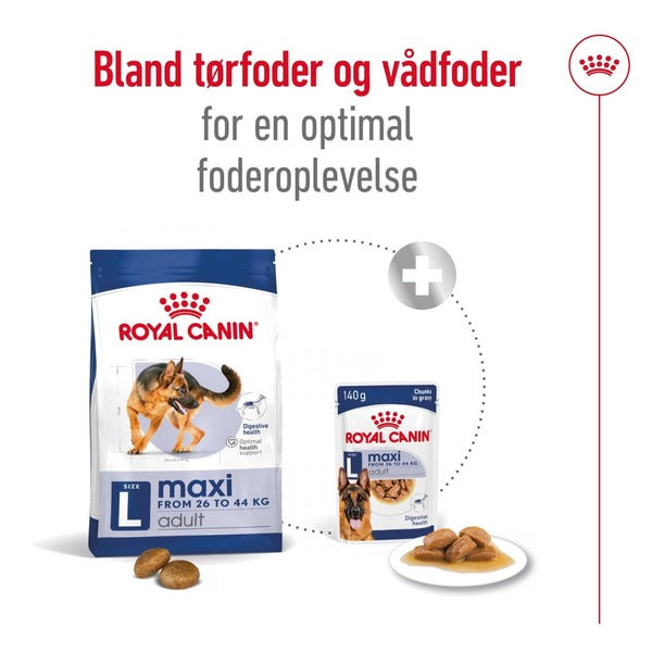 Royal Canin Maxi Adult 10kg, til hunde 25-45kg Med vådfoder