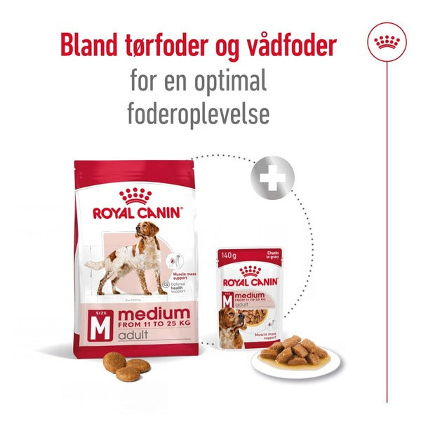 Royal Canin Medium Adult 10kg, til hunde 10-25kg Med vådfoder