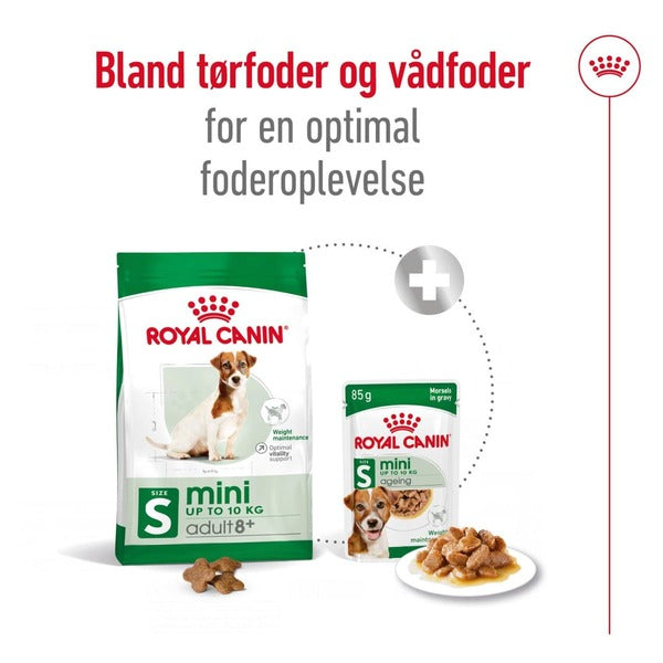 Royal Canin Mini Adult 8+ 2kg, til hunde over 8 år Med Vådfoder