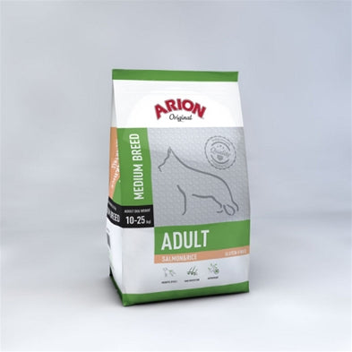 Arion adult medium laks & ris 12 kg hundefoder
