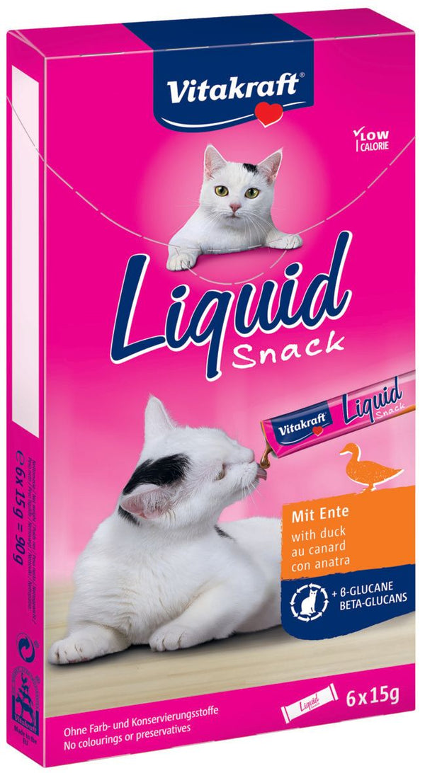Vitakraft Liquid Snack med and og B-glukaner kattegodbid