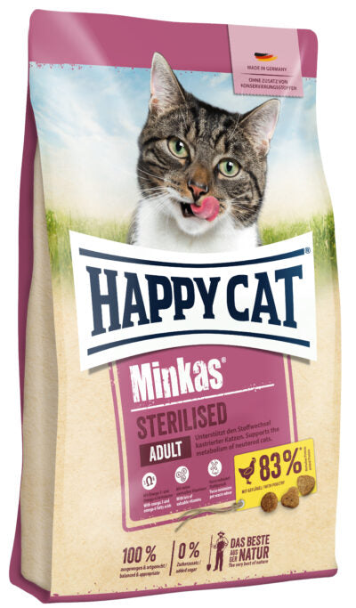 Happy Cat Minkas Sterilised med Fjerkræ, 10kg