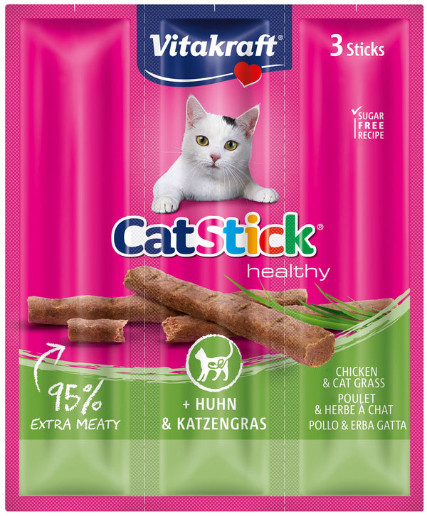 Vitakraft Cat Stick® med kylling og kattegræs kattegodbid