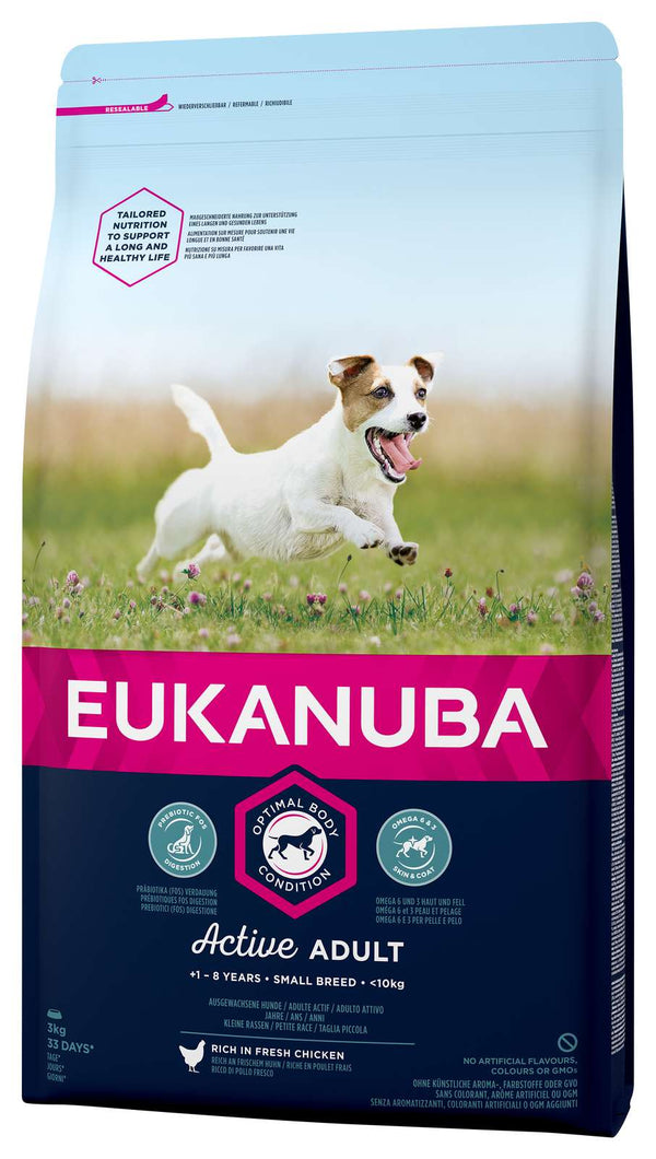 Eukanuba adult small Kylling 3kg, til hunde 0-10kg