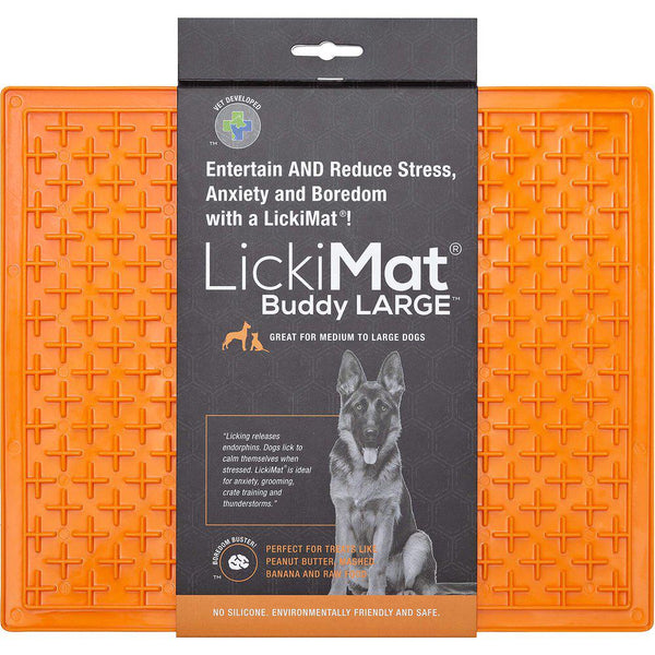 LickiMat Buddy Large Slikkemåtte 28x28Cm Grøn/Orange
