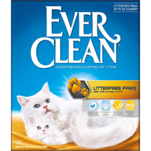 EverClean Litterfree paws til Killinger og Katte 10L Kattegrus