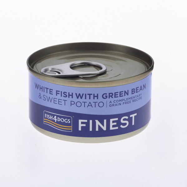 Fish4Dogs Finest Hvidfisk m. Søde Kartofler & Grønne Bønner 85 g