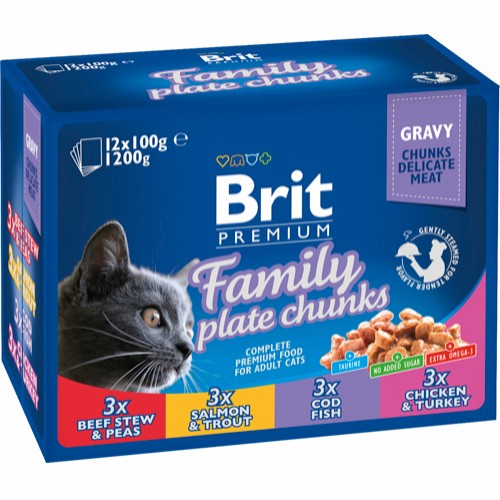 Brit premium pouches family plate vådfoder til katte