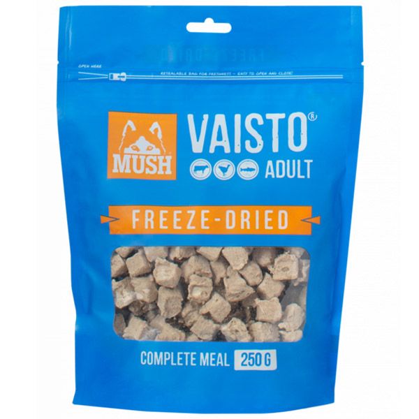 MUSH Vaisto Freeze Dried Okse/Kalkun/Laks 250g Hundegodbidder