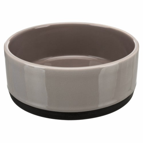 Keramik skål med gummi bund, mad/vandskål 0,75 l